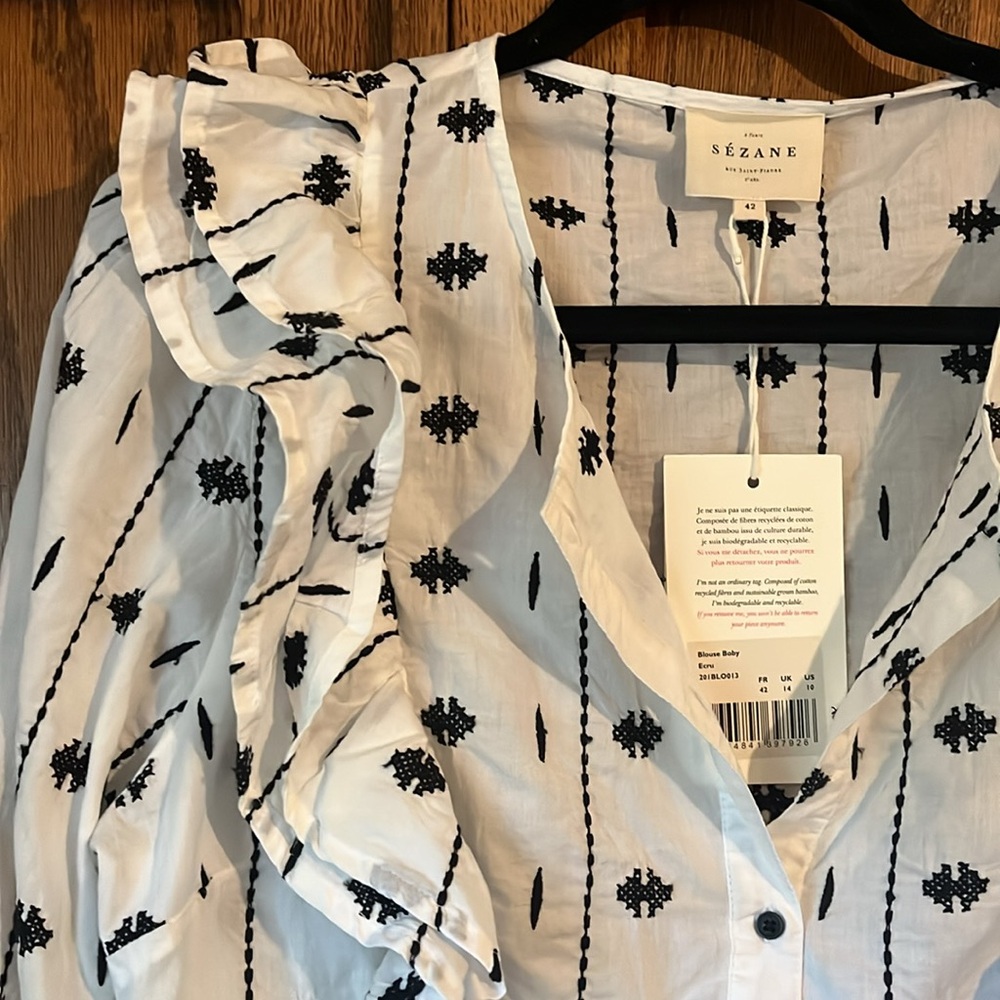 SEZANE Boby Ruffle Blouse - Picture 3 of 6